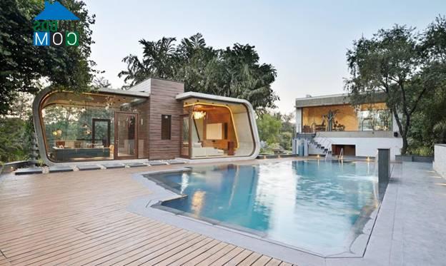 Image ảnh Pool house, ngôi nhà có cấu trúc bê tông cong ấn tượng