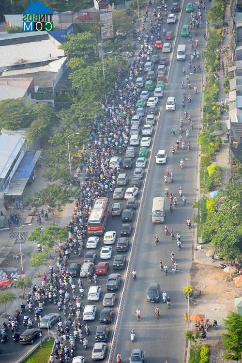 Ảnh Tp.HCM: Hàng loạt ‘ốc đảo’ nằm dài đợi cầu