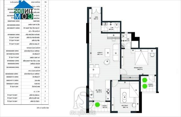 Mặt bằng tư vấn bố trí nội thất