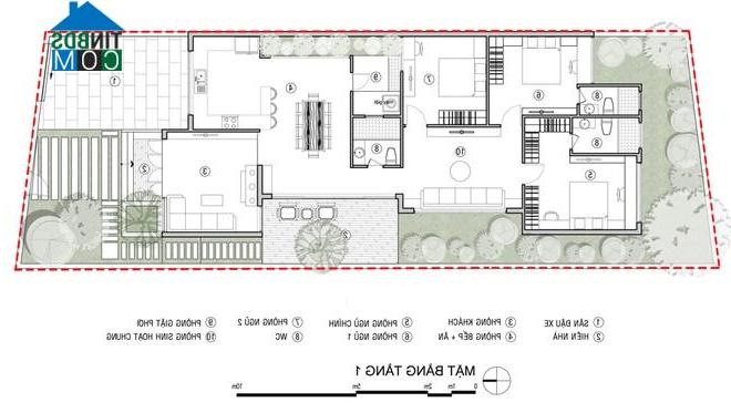 Ảnh Tư vấn thiết kế nhà một tầng 3 phòng ngủ trên đất 300m2