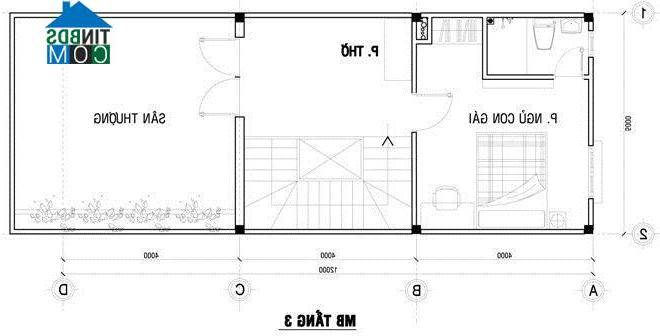 Mặt bằng thiết kế tầng 3