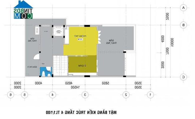 Ảnh Thiết kế nhà 4 tầng kết hợp văn phòng tràn ngập mảng xanh