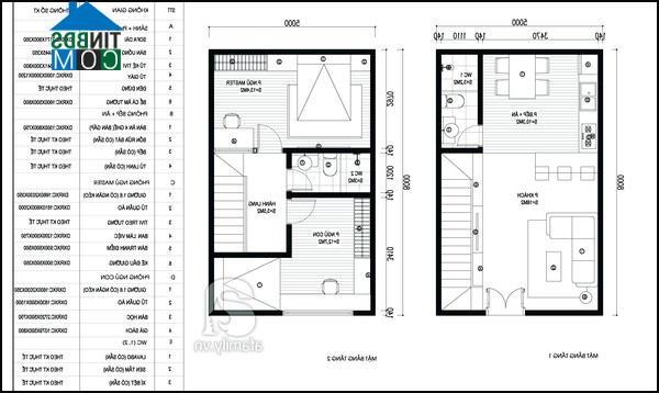 Mặt bằng tư vấn thiết kế và bố trí nội thất phương án 1