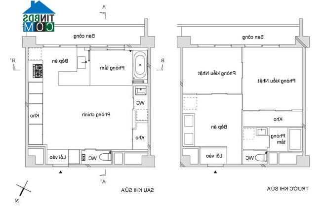 Ảnh Cải tạo căn hộ 40m2 bí bách trở nên tràn ngập ánh sáng