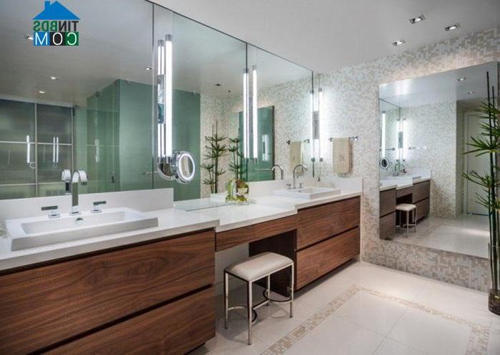 Ảnh Những mẫu bàn trang điểm đẹp mê ly trong phòng tắm