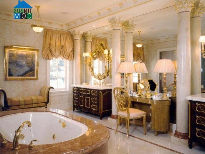 Bộ bàn trang điểm này mang phong cách quý tộc với màu sắc sang trọng