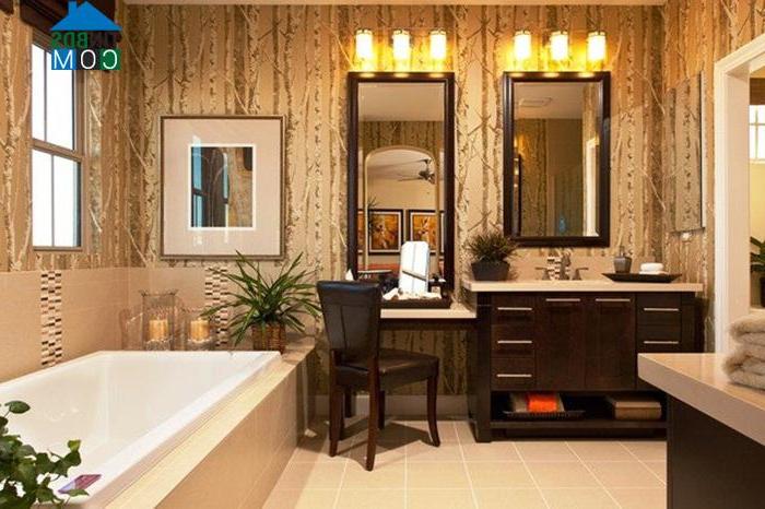 Ảnh Những mẫu bàn trang điểm đẹp mê ly trong phòng tắm