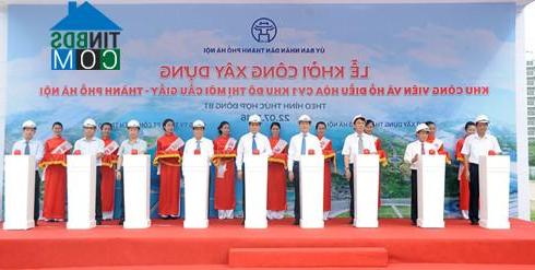 Ảnh Hà Nội: Khởi công xây dựng Khu công viên và hồ điều hoà tại Cầu Giấy