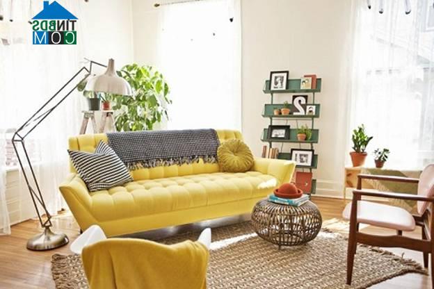 Ảnh Tạo điểm nhấn cho không gian với sofa vàng