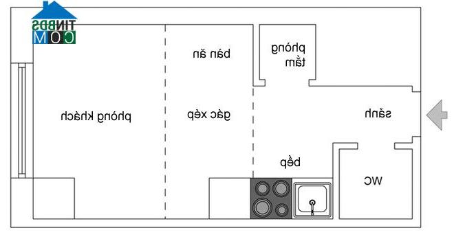 Ảnh Căn hộ 18 m2 chỉ có một cửa sổ vẫn thoáng đẹp