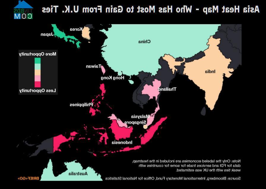Cơ hội Brexit tại Châu Á thể hiện trên bản đồ
