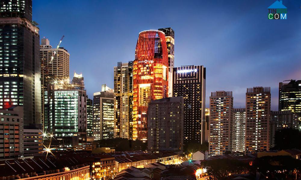 Ảnh Cây xanh phủ kín tòa nhà cao tầng ở Singapore