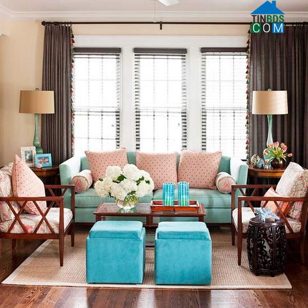 Ảnh Đem màu sắc tươi mát vào phòng khách mùa hè (P2)