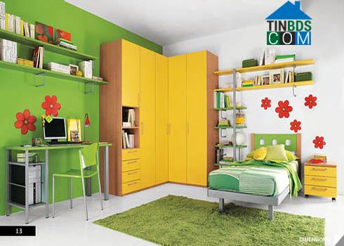 Ảnh Kết hợp sắc màu sống động cho phòng trẻ mùa hè