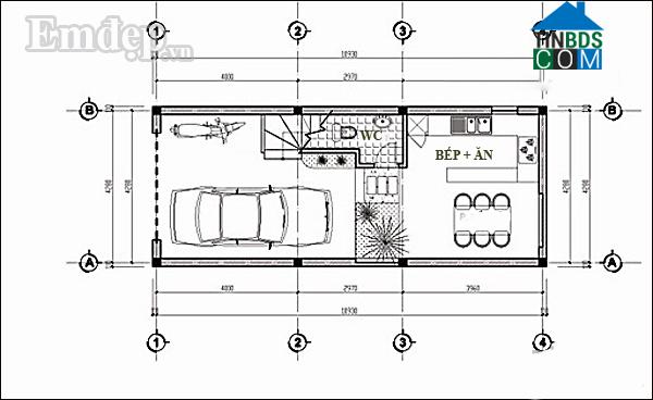  Mặt bằng thiết kế tầng 1