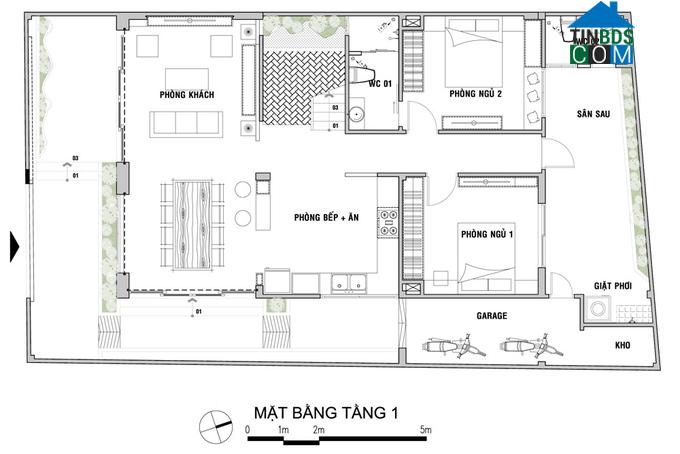 Bố trí không gian tầng một