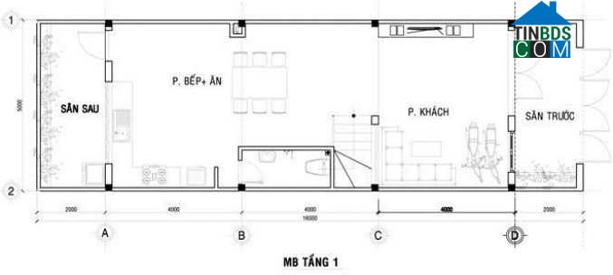 Ảnh Mẫu thiết kế nhà ống 3 tầng 4x12m hiện đại, tiện nghi