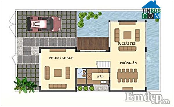 Ảnh Tư vấn thiết kế nhà hai tầng 90m2 hiện đại, gần gũi với thiên nhiên