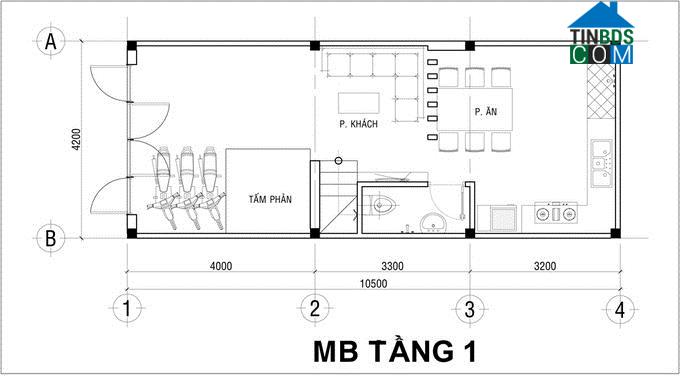 Tầng mái đặt bồn nước và máy nước nóng năng lượng mặt trời