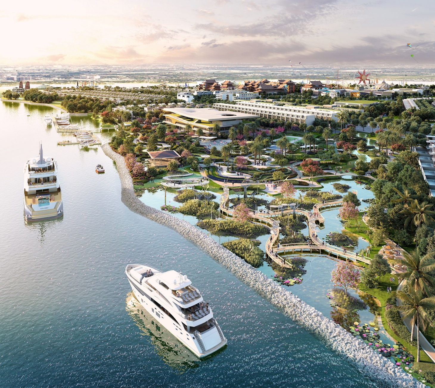 Angel Bay rộng 3000m2 là bến đỗ của hàng trăm chiếc du thuyền sang trọng