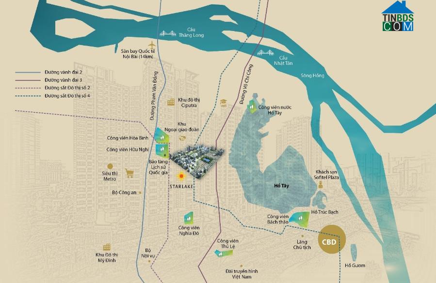 Vị trí đắc địa của Starlake tại Hà Nội