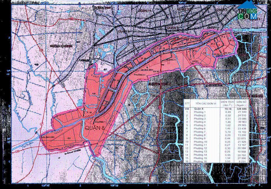 Bản đồ hành chính Quận 8 TPHCM