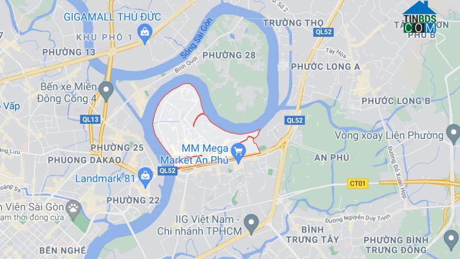 Vị trí khu Thảo Điền (ảnh chụp Google Maps).