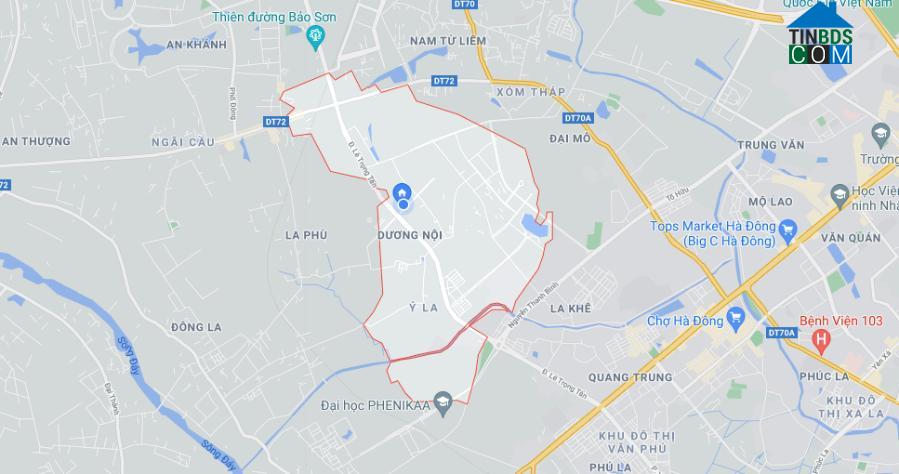 Vị trí phường Dương Nội Hà Đông (ảnh chụp Google Maps)