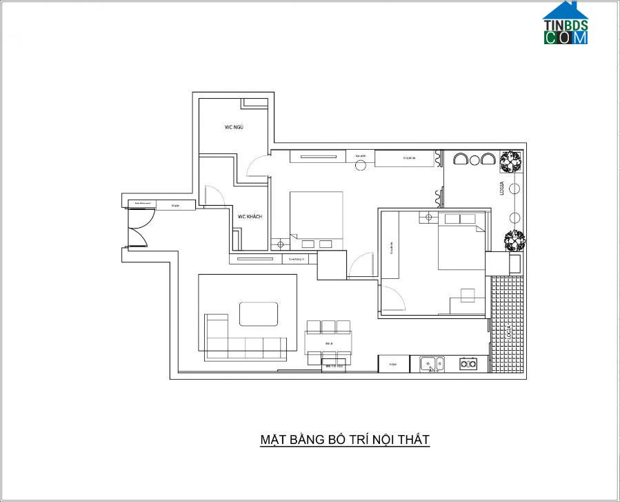 Mặt bằng bố trí nội thất.