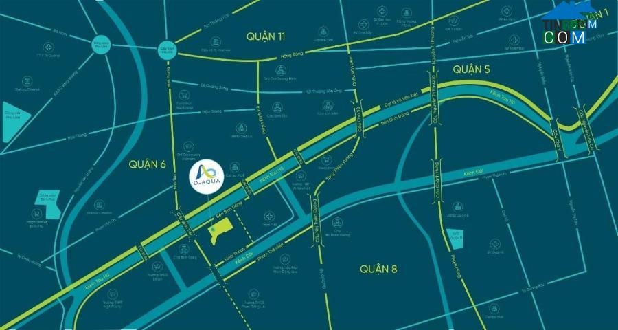 D-Aqua sở hữu vị trí đắc địa ngay tại trung tâm Quận 8, liền kề Quận 1