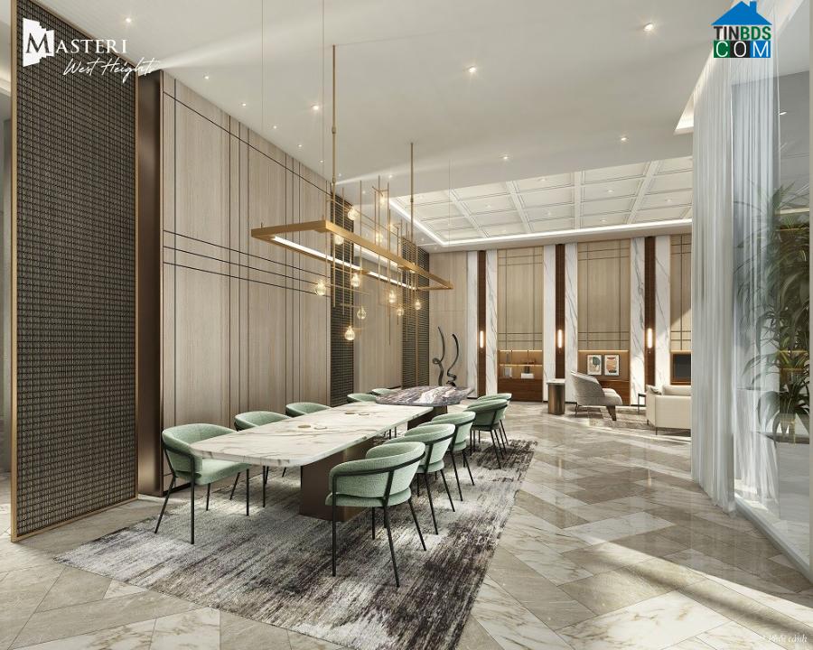 Không gian sảnh đón tiếp sang trọng, tinh tế tại Masteri West Heights