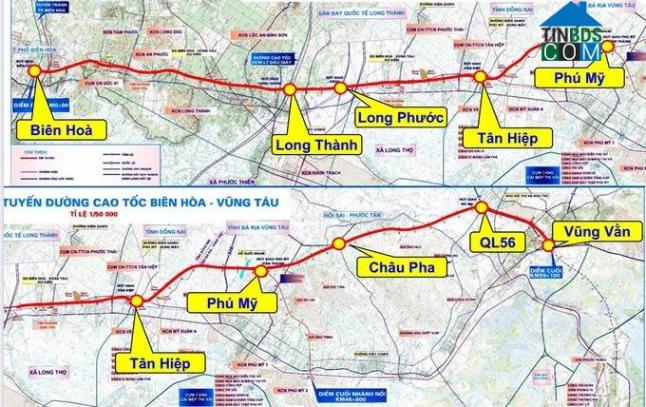 Sơ đồ các đoạn tuyến của cao tốc Biên Hòa - Vũng Tàu. Nguồn: Sở GTVT Bà Rịa - Vũng Tàu
