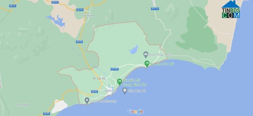 Vị trí thị xã Lagi (ảnh chụp Google Maps)