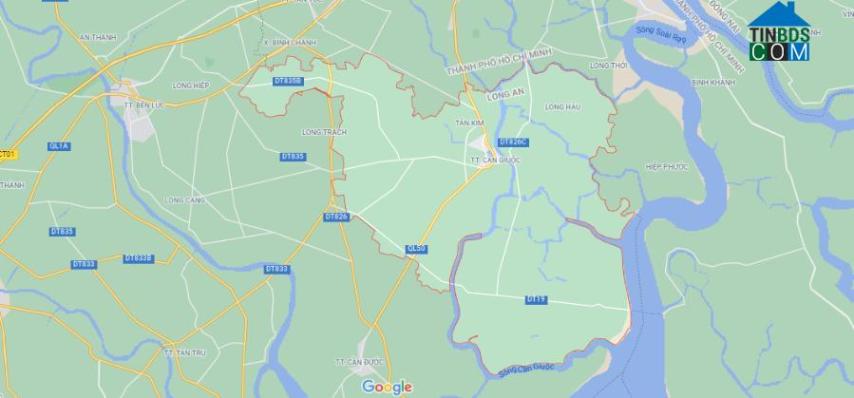 Vị trí huyện Cần Giuộc Long An (ảnh chụp từ Google Maps).