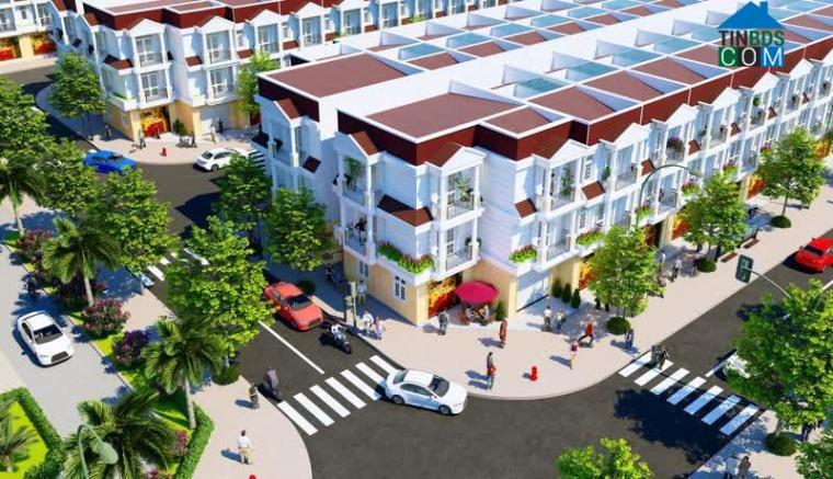 Phối cảnh nhà phố Paragon City nằm ngay mặt tiền đường ĐT 745, trung tâm thị xã Tân Uyên