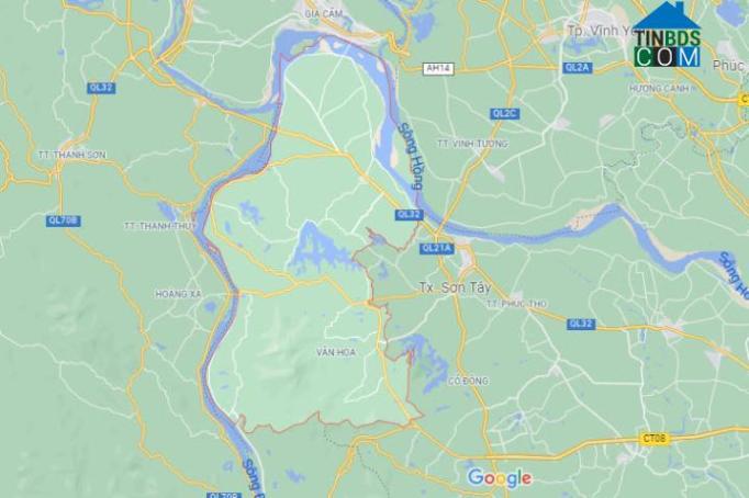 Vị trí huyện Ba Vì Hà Nội trên Google Maps.