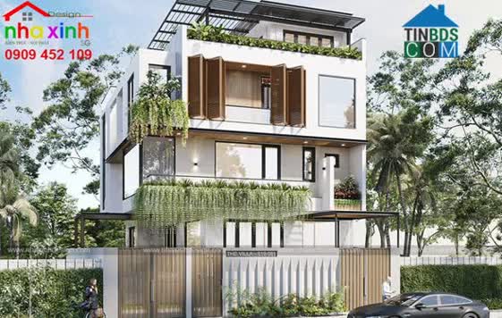 Biệt thự hiện đại với chất liệu mới sang trọng - biệt thự bà Quyên