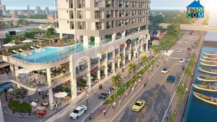 Với view sông đắt giá, khu shop thương mại được thiết kế theo chủ đề Bến phố 