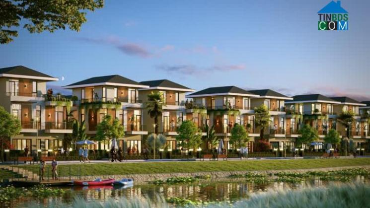 Một góc khu biệt thự ven sông tại dự án