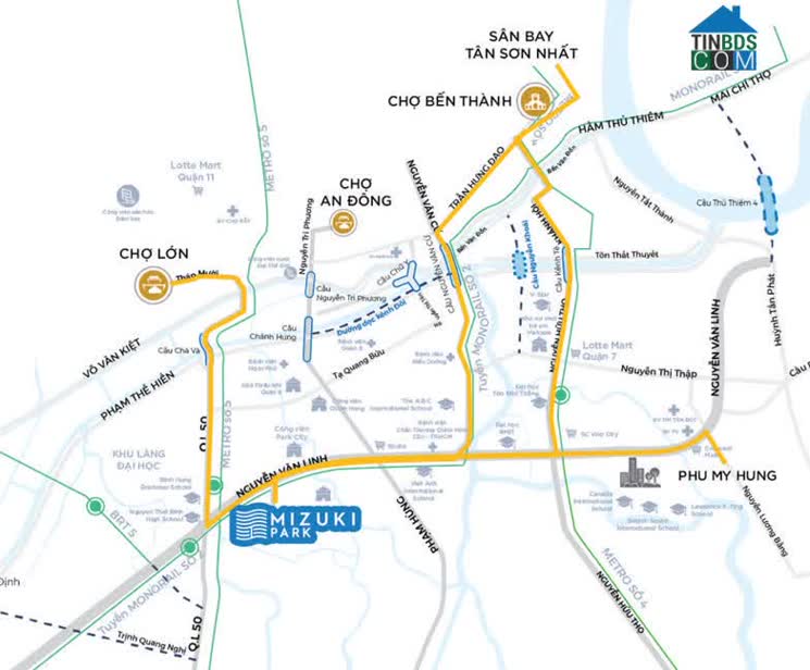 Khu đô thị Mizuki Park trên đại lộ Nguyễn Văn Linh thuộc huyện Bình Chánh, Tp.HCM