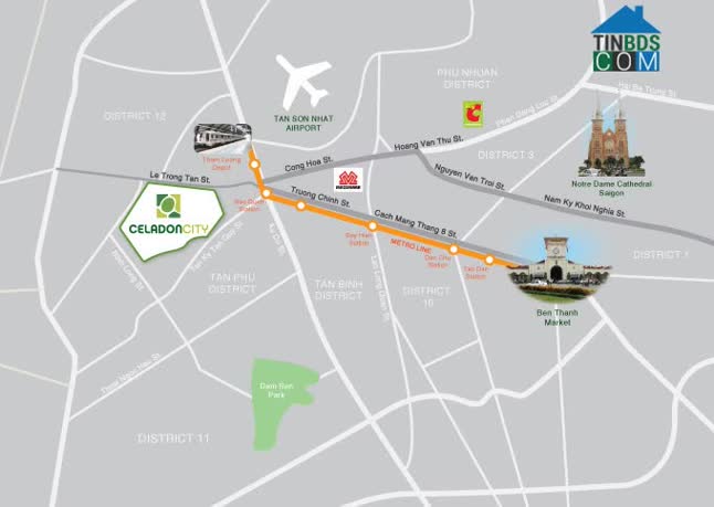 Vị trí dự án Celandon City Tân Phú