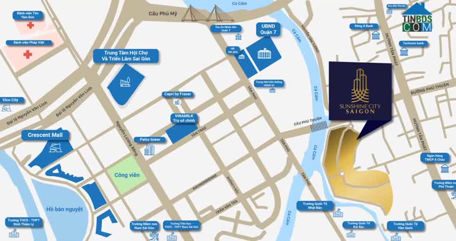 Vị trí dự án Sunshine Sky City Quận 7