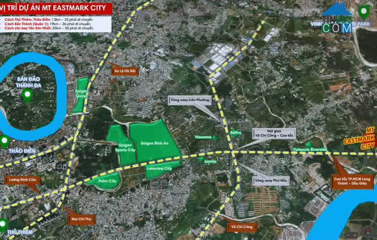 Cư dân dự án MT Eastmark City có thể nhanh chóng di chuyển đến các quận, huyện khác lân cận