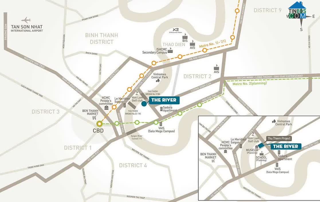 Vị trí dự án The River Thủ Thiêm