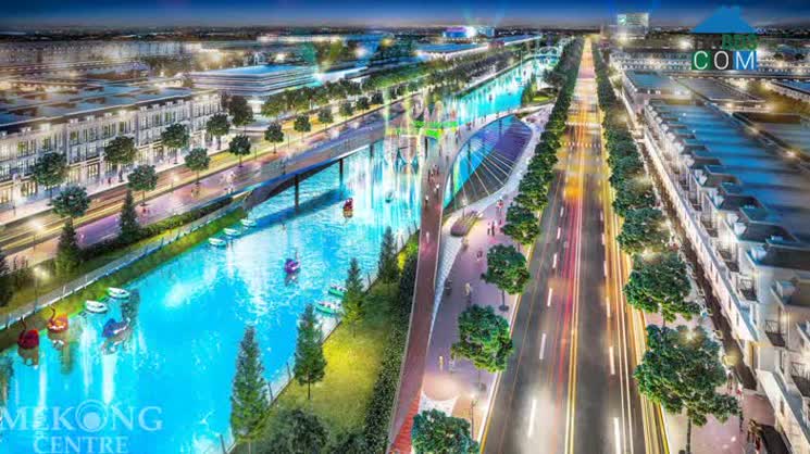 Cầu đi bộ Nhật Nguyệt, một điểm check in độc đáo của đại đô thị Mekong Centre.