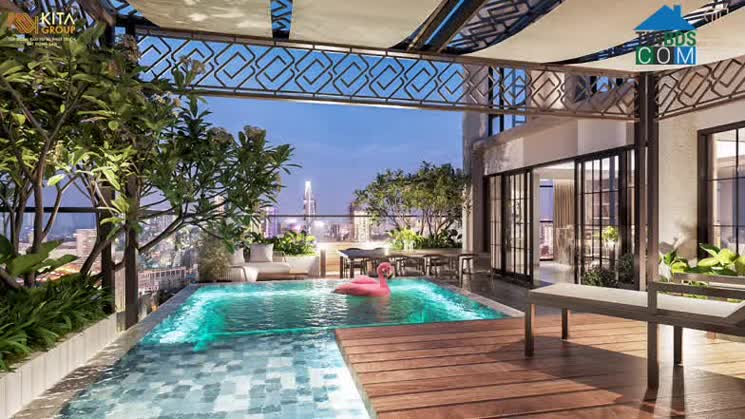 Hồ bơi riêng tư tại gia cho chủ nhân căn hộ Stella Residence tận hưởng cảm giác thư giãn tuyệt đối.