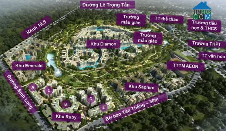 Vị trí khu căn hộ Emerald Celadon City