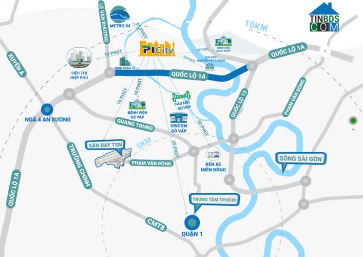 Vị trí Picity High Park nằm ngay trung tâm Quận 12