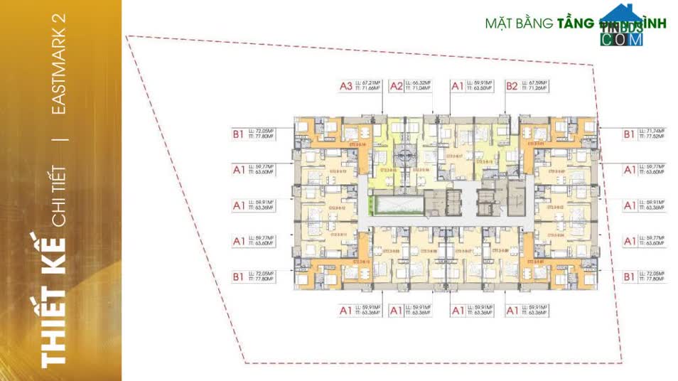Mặt bằng tầng điển hình phân khu Eastmark 2