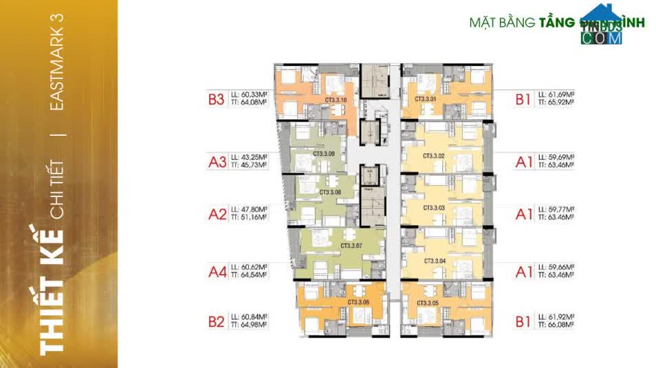 Mặt bằng tầng điển hình Eastmark 3